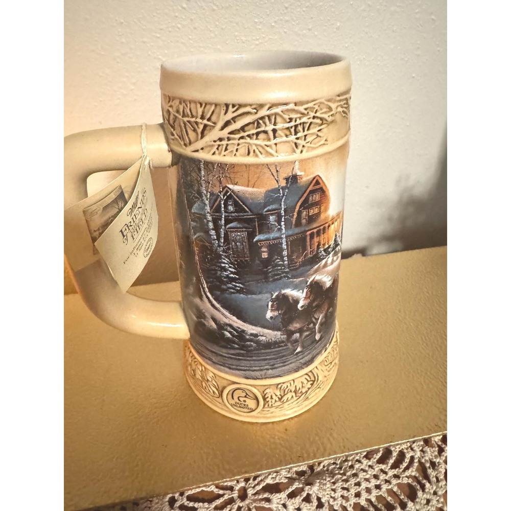 1995 Miller‎ Ducks Unlimited Terry Redlin Beer Stein The Pleasures of Winter